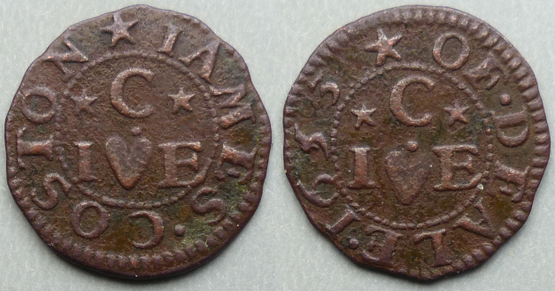 Deal, James Coston 1653 farthing N2475
